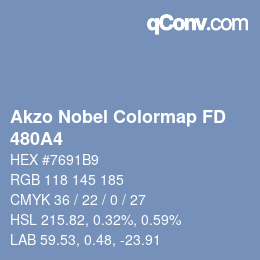 Código de color: Akzo Nobel Colormap FD - 480A4 | qconv.com