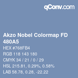 Código de color: Akzo Nobel Colormap FD - 480A5 | qconv.com
