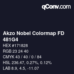 Código de color: Akzo Nobel Colormap FD - 481G4 | qconv.com