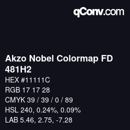 Code couleur: Akzo Nobel Colormap FD - 481H2 | qconv.com