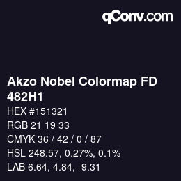 Código de color: Akzo Nobel Colormap FD - 482H1 | qconv.com