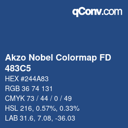 Código de color: Akzo Nobel Colormap FD - 483C5 | qconv.com