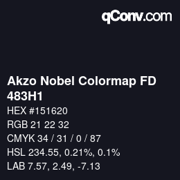 Code couleur: Akzo Nobel Colormap FD - 483H1 | qconv.com