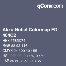 Code couleur: Akzo Nobel Colormap FD - 484C2 | qconv.com