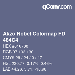 Code couleur: Akzo Nobel Colormap FD - 484C4 | qconv.com