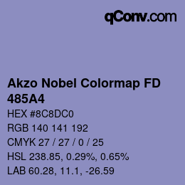 カラーコード: Akzo Nobel Colormap FD - 485A4 | qconv.com