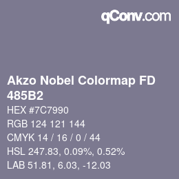Código de color: Akzo Nobel Colormap FD - 485B2 | qconv.com