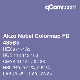 Código de color: Akzo Nobel Colormap FD - 485B5 | qconv.com