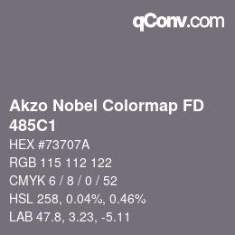 Code couleur: Akzo Nobel Colormap FD - 485C1 | qconv.com