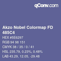 Color code: Akzo Nobel Colormap FD - 485C4 | qconv.com