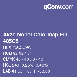 Code couleur: Akzo Nobel Colormap FD - 485C5 | qconv.com