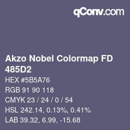 Code couleur: Akzo Nobel Colormap FD - 485D2 | qconv.com