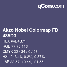 Color code: Akzo Nobel Colormap FD - 485D3 | qconv.com