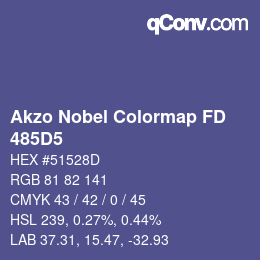 Código de color: Akzo Nobel Colormap FD - 485D5 | qconv.com