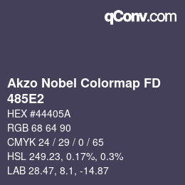 Code couleur: Akzo Nobel Colormap FD - 485E2 | qconv.com