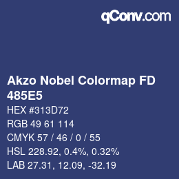 Color code: Akzo Nobel Colormap FD - 485E5 | qconv.com