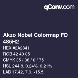 Código de color: Akzo Nobel Colormap FD - 485H2 | qconv.com