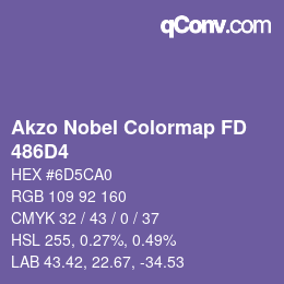 Código de color: Akzo Nobel Colormap FD - 486D4 | qconv.com