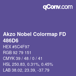 Color code: Akzo Nobel Colormap FD - 486D6 | qconv.com