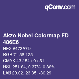 Code couleur: Akzo Nobel Colormap FD - 486E6 | qconv.com