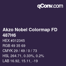 Código de color: Akzo Nobel Colormap FD - 487H6 | qconv.com