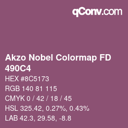 Color code: Akzo Nobel Colormap FD - 490C4 | qconv.com