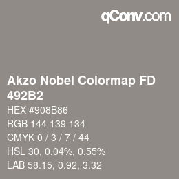 Color code: Akzo Nobel Colormap FD - 492B2 | qconv.com