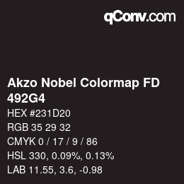 Code couleur: Akzo Nobel Colormap FD - 492G4 | qconv.com