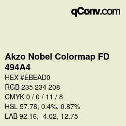 Code couleur: Akzo Nobel Colormap FD - 494A4 | qconv.com