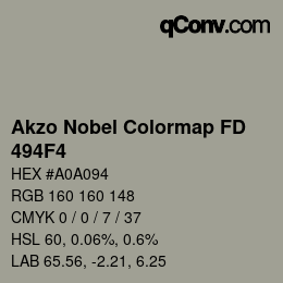 Farbcode: Akzo Nobel Colormap FD - 494F4 | qconv.com