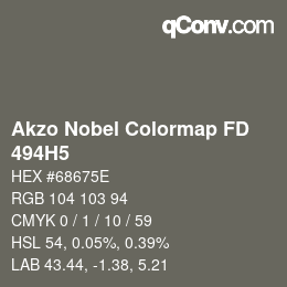 Código de color: Akzo Nobel Colormap FD - 494H5 | qconv.com