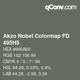 Código de color: Akzo Nobel Colormap FD - 495H5 | qconv.com