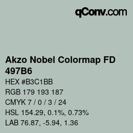 Color code: Akzo Nobel Colormap FD - 497B6 | qconv.com