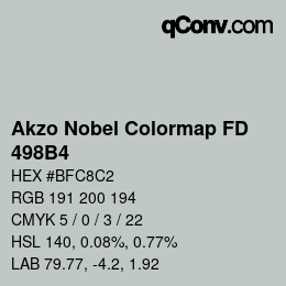 Code couleur: Akzo Nobel Colormap FD - 498B4 | qconv.com