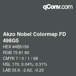 Código de color: Akzo Nobel Colormap FD - 498G5 | qconv.com