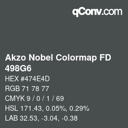 Código de color: Akzo Nobel Colormap FD - 498G6 | qconv.com