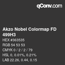 Código de color: Akzo Nobel Colormap FD - 499H3 | qconv.com