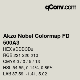 Color code: Akzo Nobel Colormap FD - 500A3 | qconv.com