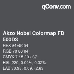 Code couleur: Akzo Nobel Colormap FD - 500D3 | qconv.com