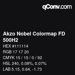 Code couleur: Akzo Nobel Colormap FD - 500H2 | qconv.com