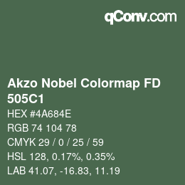 Código de color: Akzo Nobel Colormap FD - 505C1 | qconv.com