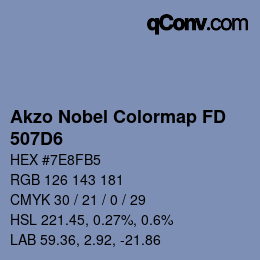 Color code: Akzo Nobel Colormap FD - 507D6 | qconv.com