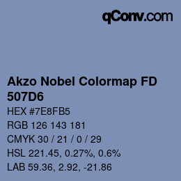 Code couleur: Akzo Nobel Colormap FD - 507D6 | qconv.com