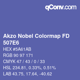 Code couleur: Akzo Nobel Colormap FD - 507E6 | qconv.com