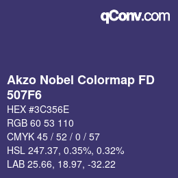 Farbcode: Akzo Nobel Colormap FD - 507F6 | qconv.com