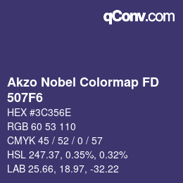 Code couleur: Akzo Nobel Colormap FD - 507F6 | qconv.com