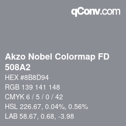 Color code: Akzo Nobel Colormap FD - 508A2 | qconv.com