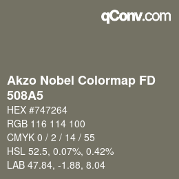 Code couleur: Akzo Nobel Colormap FD - 508A5 | qconv.com