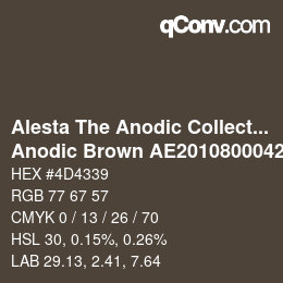 Código de color: Alesta The Anodic Collection - Anodic Brown AE20108000420 | qconv.com