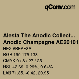 Código de color: Alesta The Anodic Collection - Anodic Champagne AE20101000220 | qconv.com